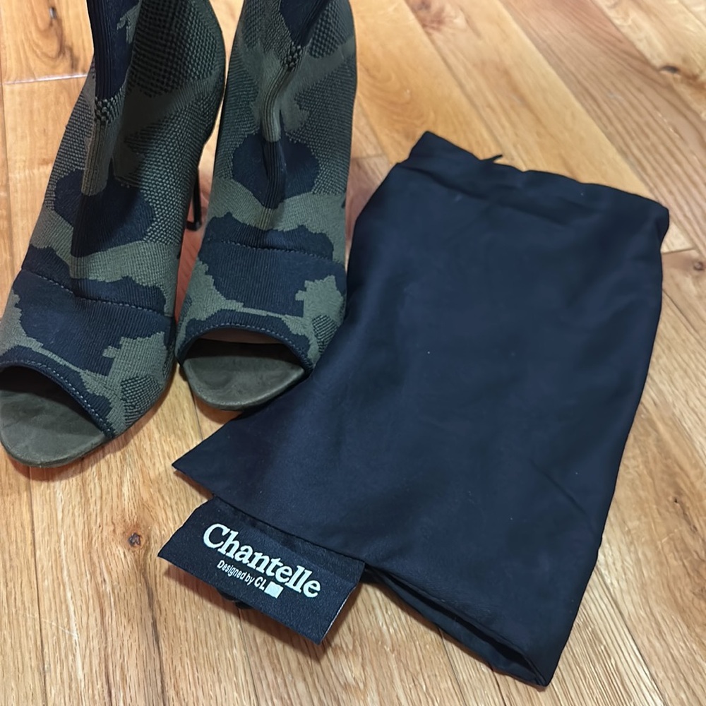 Chantelle Camo Open Toe Heels